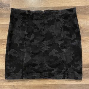 Free People Black/Grey Camo Modern Femme Mini Skirt